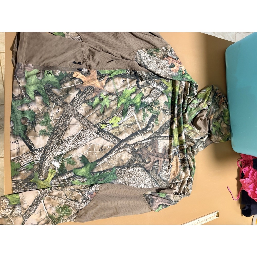 Men's Camouflage Hooded Shirt Long Sleeve Brown Green Outdoor Hunting Apparel